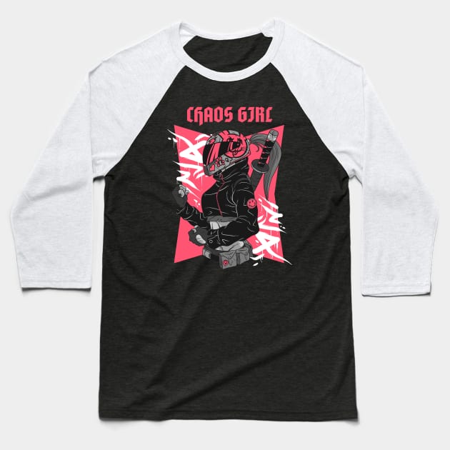 CHAOS GIRL Baseball T-Shirt by Creativity Haven